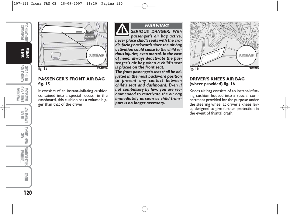 FIAT Croma User Manual | Page 121 / 258