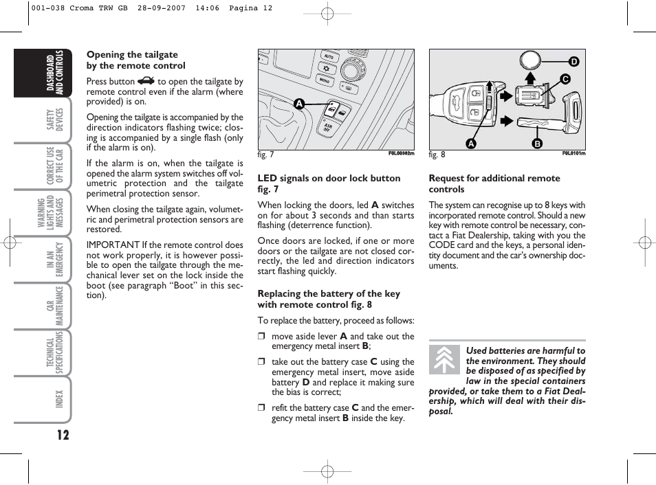 FIAT Croma User Manual | Page 13 / 258