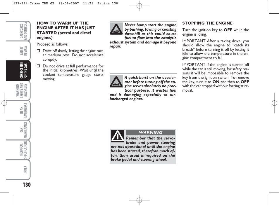 FIAT Croma User Manual | Page 131 / 258