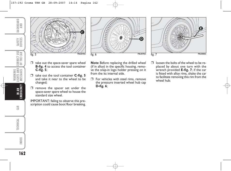 FIAT Croma User Manual | Page 163 / 258