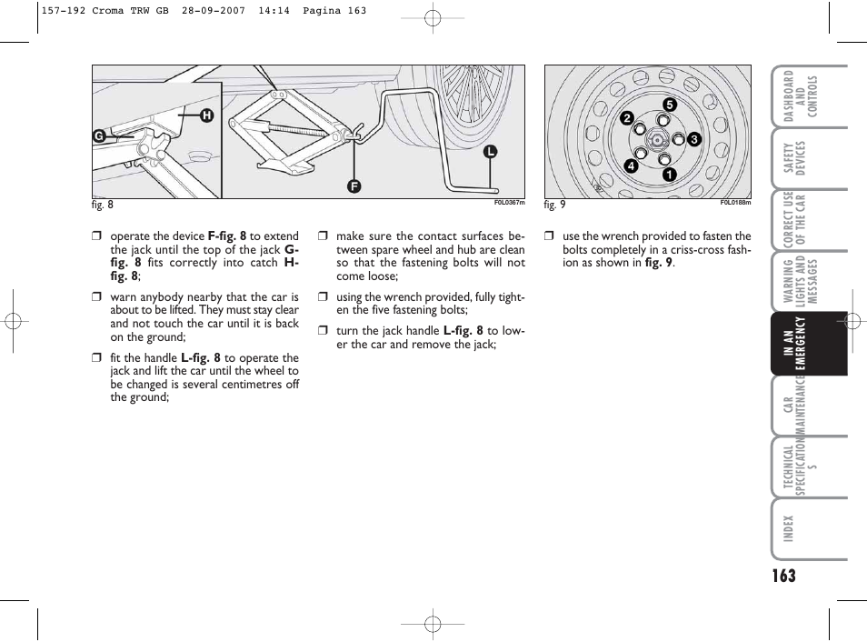 FIAT Croma User Manual | Page 164 / 258