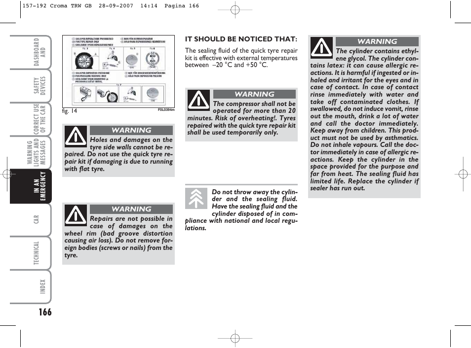 FIAT Croma User Manual | Page 167 / 258