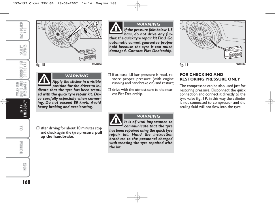 FIAT Croma User Manual | Page 169 / 258