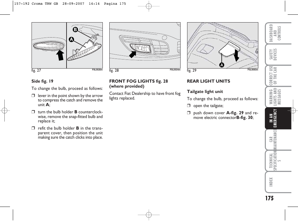 FIAT Croma User Manual | Page 176 / 258