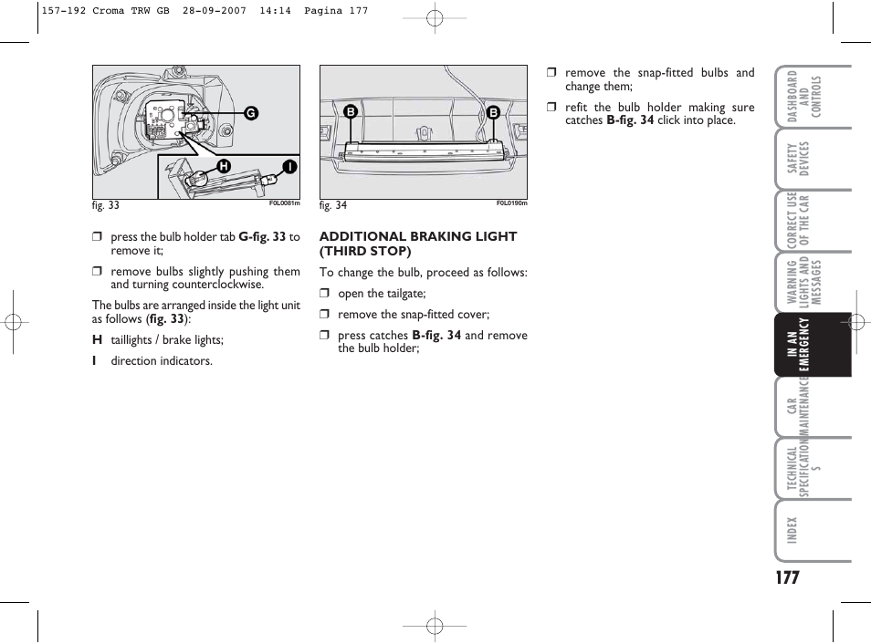 FIAT Croma User Manual | Page 178 / 258