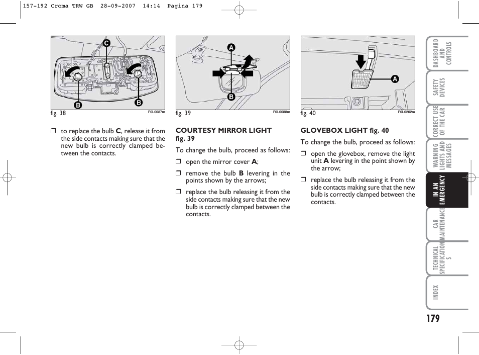 FIAT Croma User Manual | Page 180 / 258