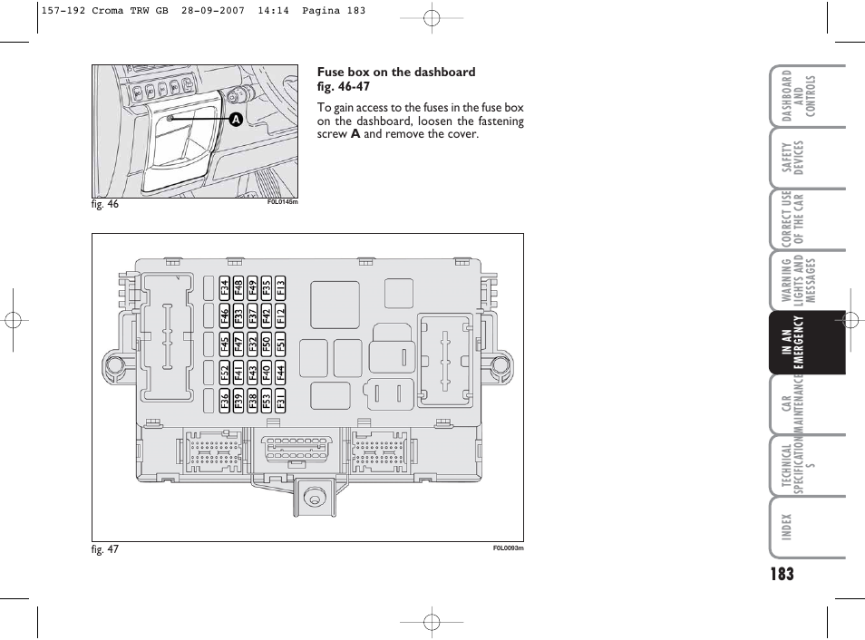 FIAT Croma User Manual | Page 184 / 258