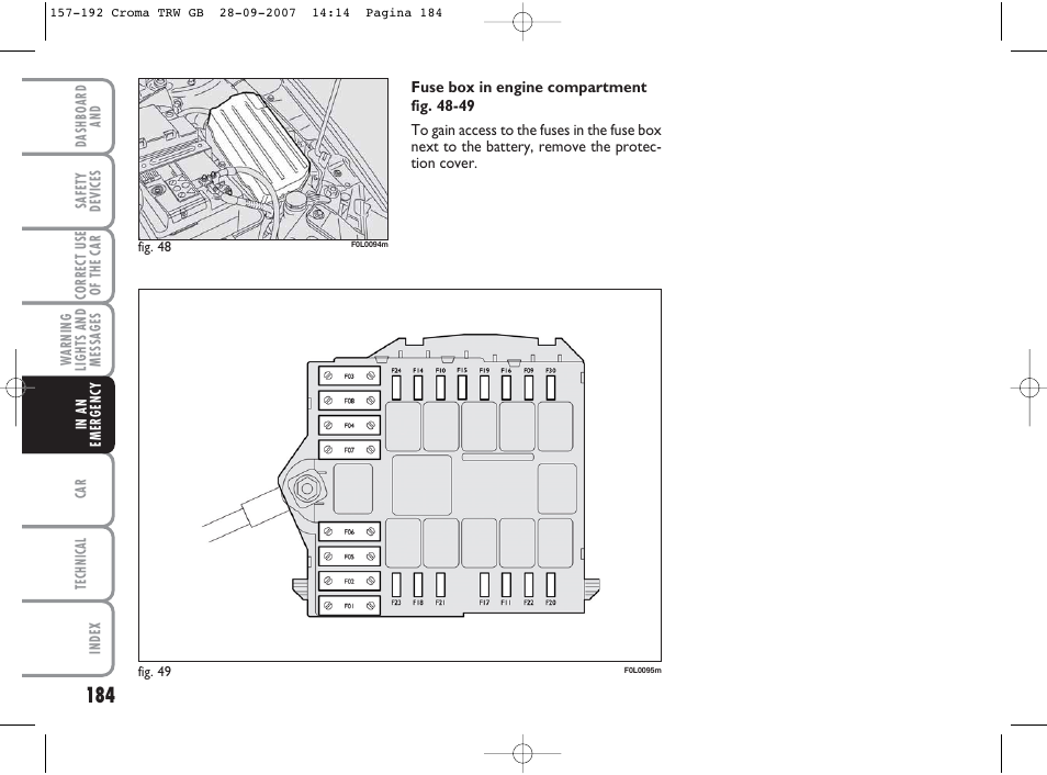 FIAT Croma User Manual | Page 185 / 258