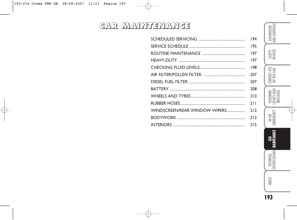 FIAT Croma User Manual | Page 194 / 258