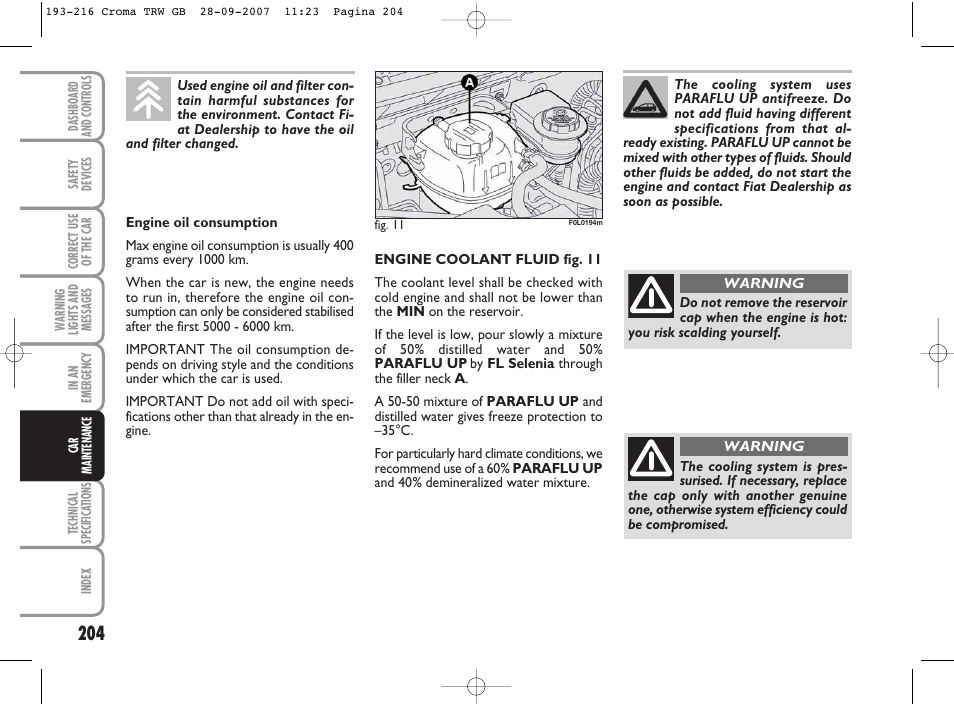 FIAT Croma User Manual | Page 205 / 258