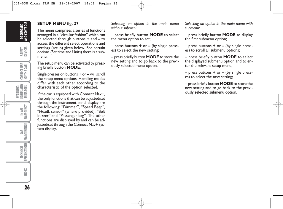 FIAT Croma User Manual | Page 27 / 258