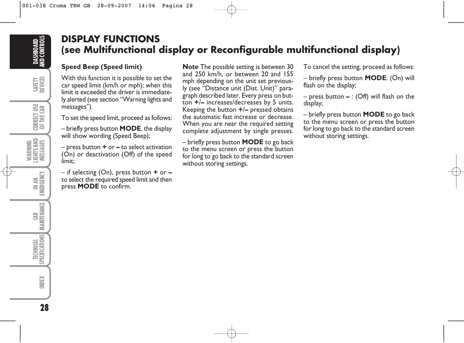 FIAT Croma User Manual | Page 29 / 258