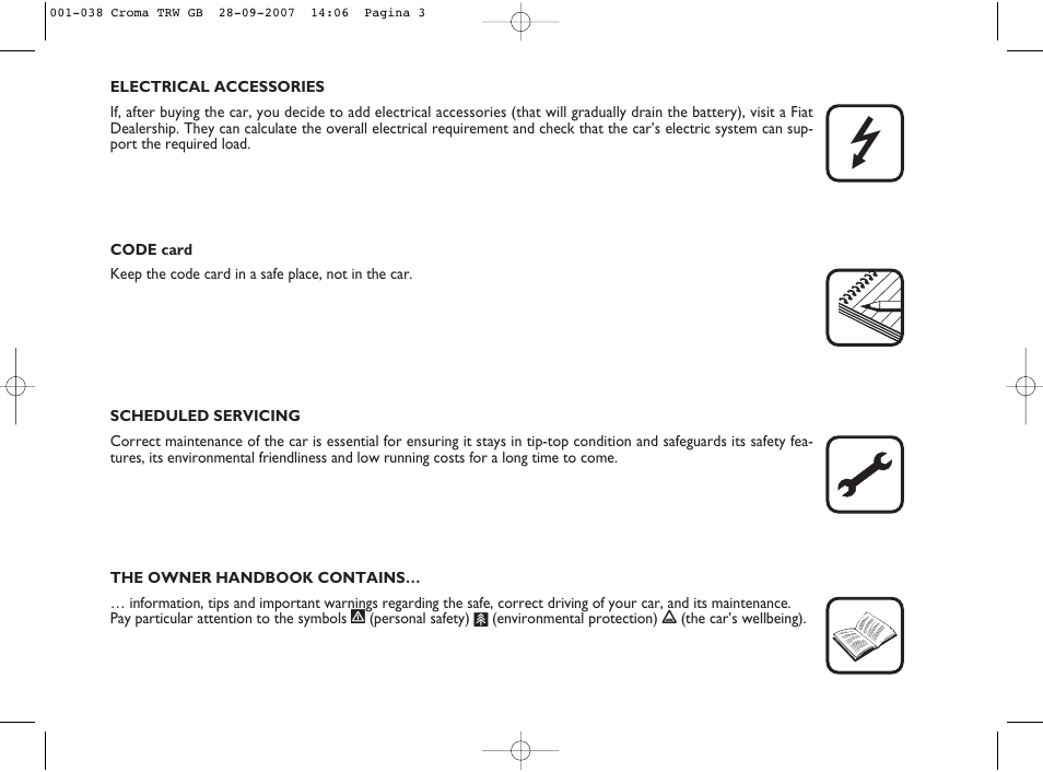 FIAT Croma User Manual | Page 4 / 258