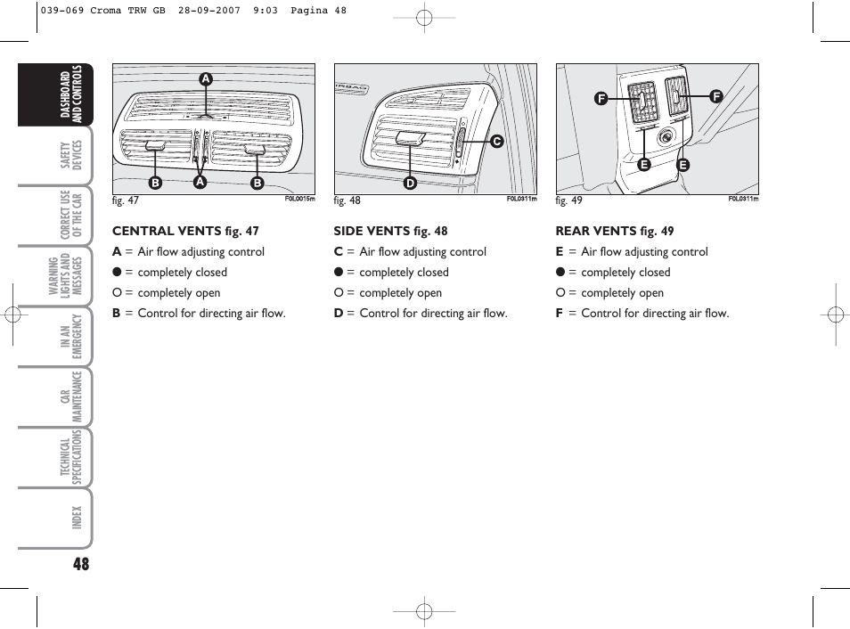 FIAT Croma User Manual | Page 49 / 258