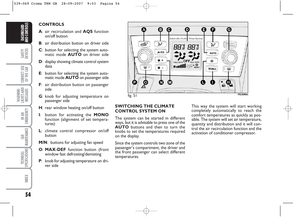 FIAT Croma User Manual | Page 55 / 258
