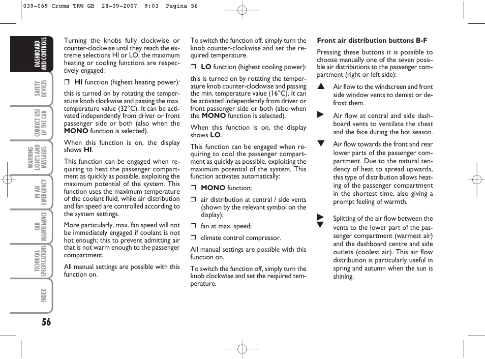 FIAT Croma User Manual | Page 57 / 258