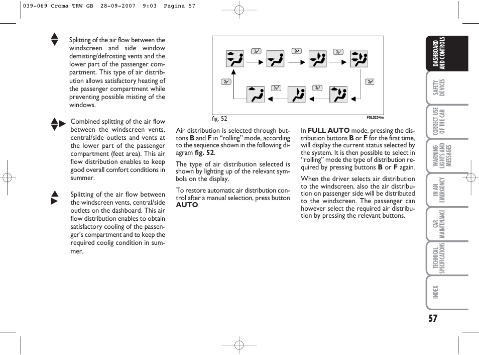 FIAT Croma User Manual | Page 58 / 258