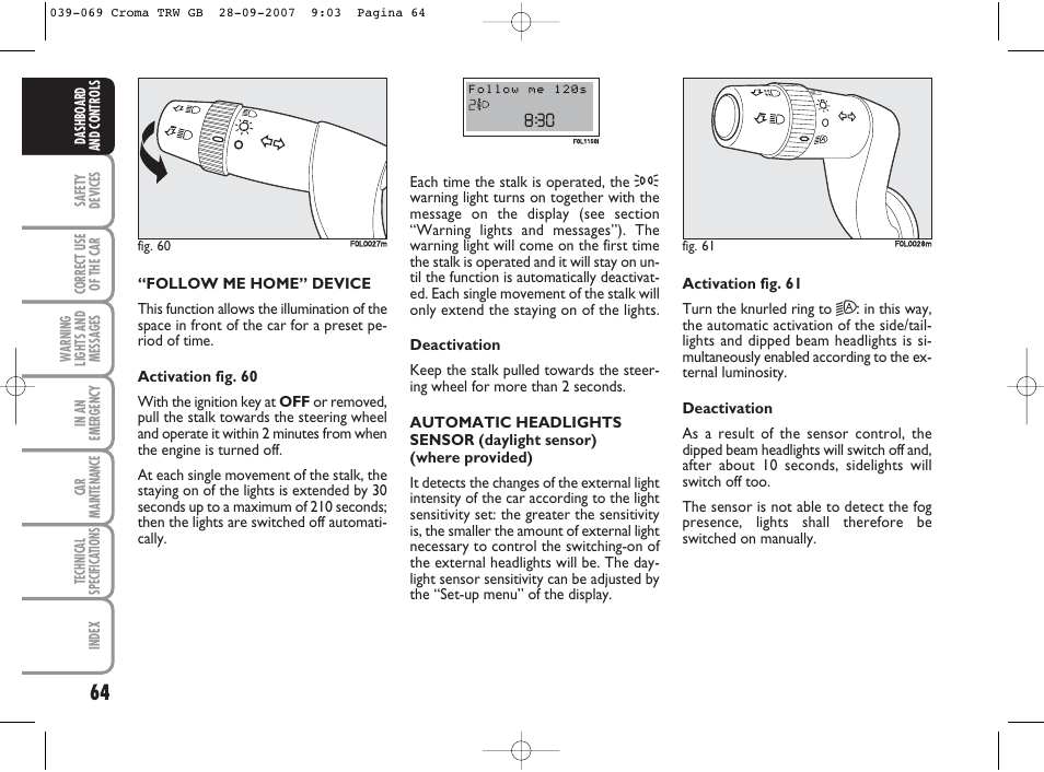 FIAT Croma User Manual | Page 65 / 258