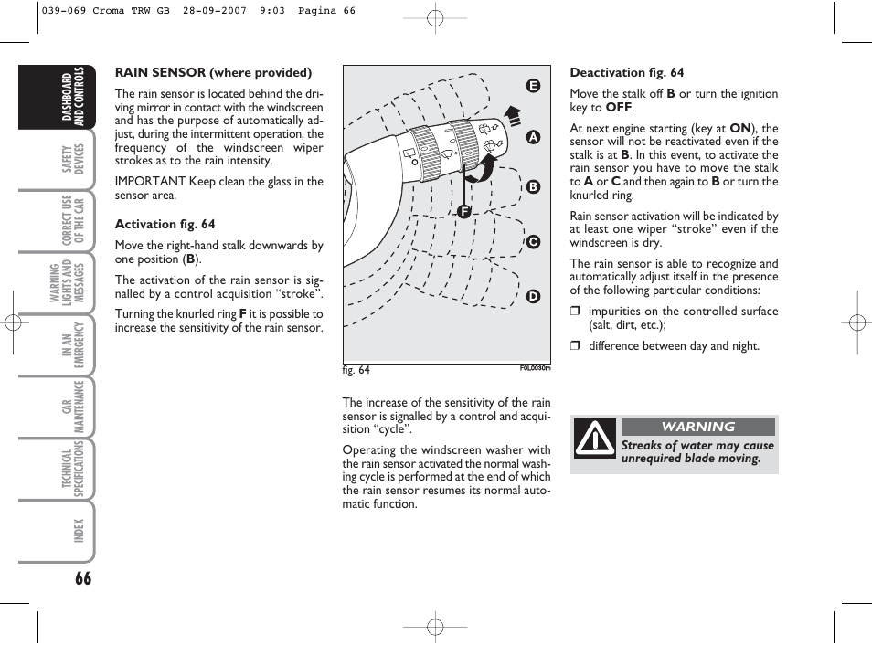 FIAT Croma User Manual | Page 67 / 258