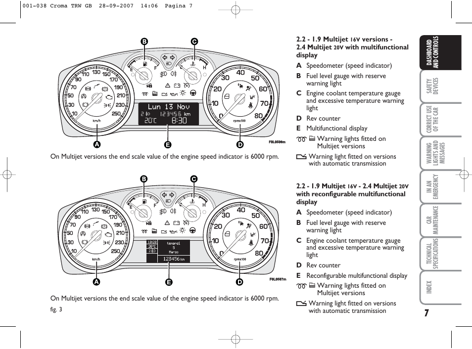 FIAT Croma User Manual | Page 8 / 258