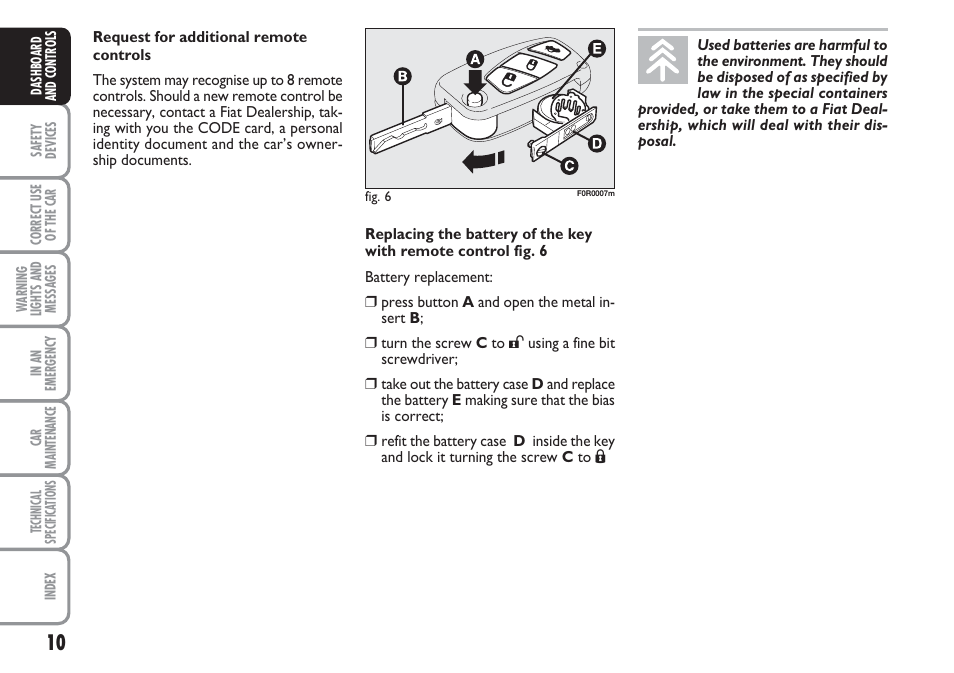 FIAT Linea User Manual | Page 11 / 230