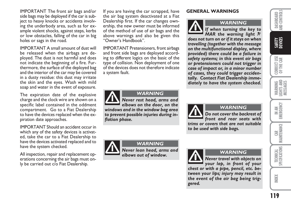 FIAT Linea User Manual | Page 120 / 230