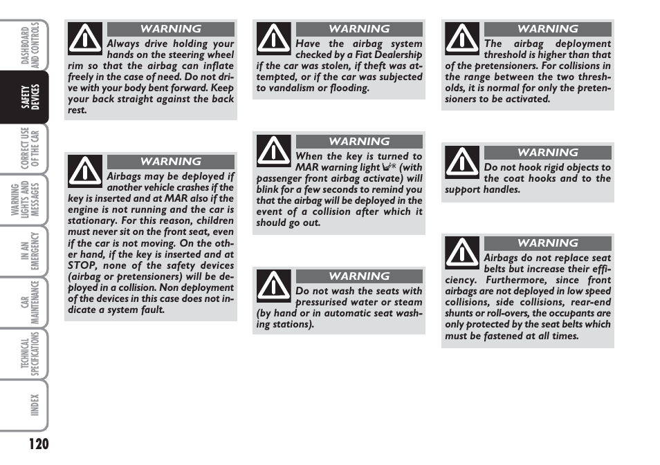 FIAT Linea User Manual | Page 121 / 230