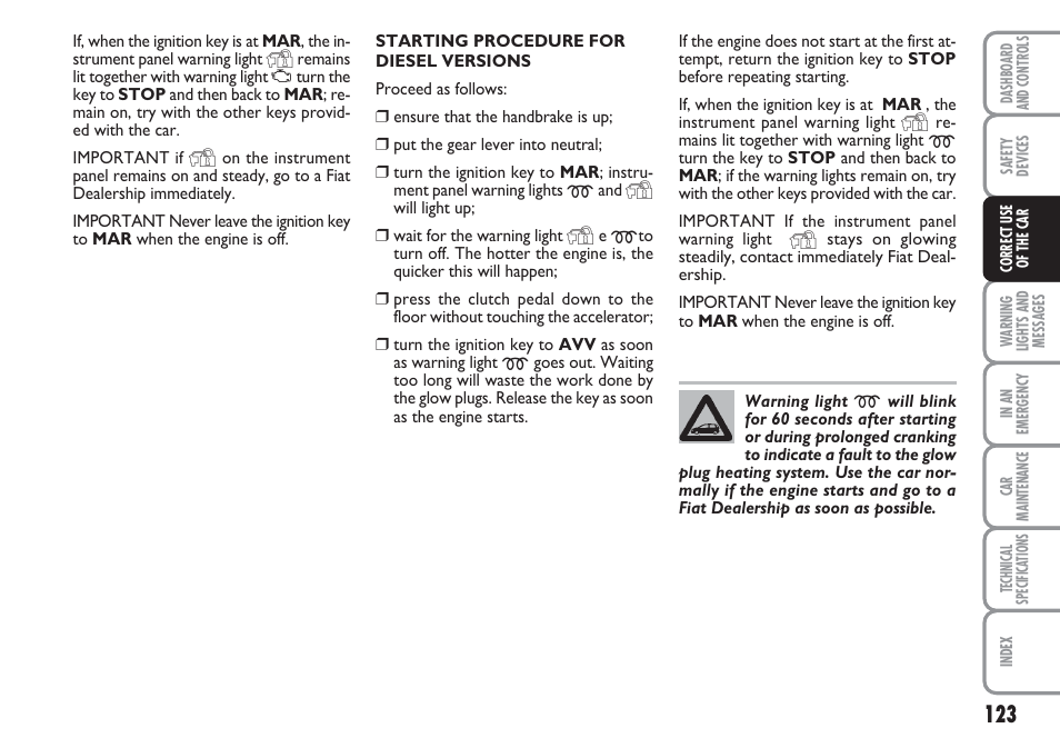 FIAT Linea User Manual | Page 124 / 230