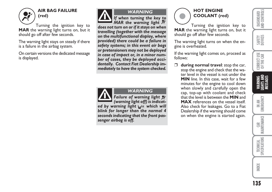 FIAT Linea User Manual | Page 136 / 230