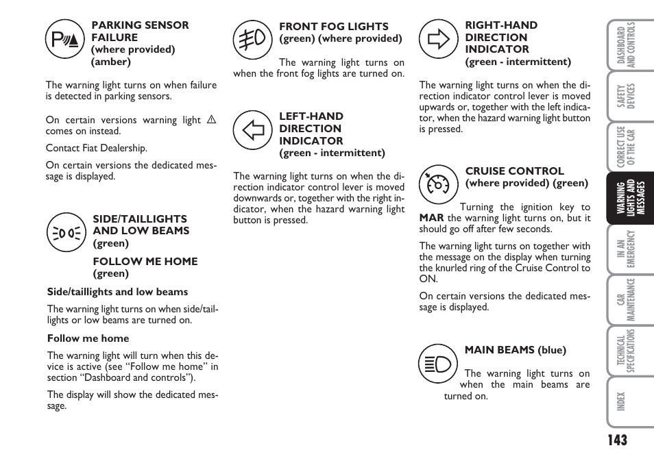 FIAT Linea User Manual | Page 144 / 230