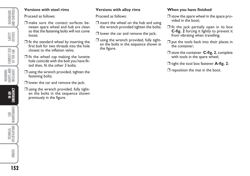 FIAT Linea User Manual | Page 153 / 230