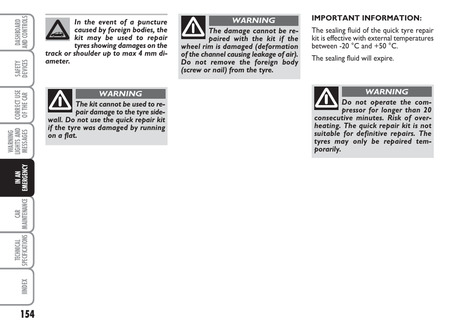 FIAT Linea User Manual | Page 155 / 230