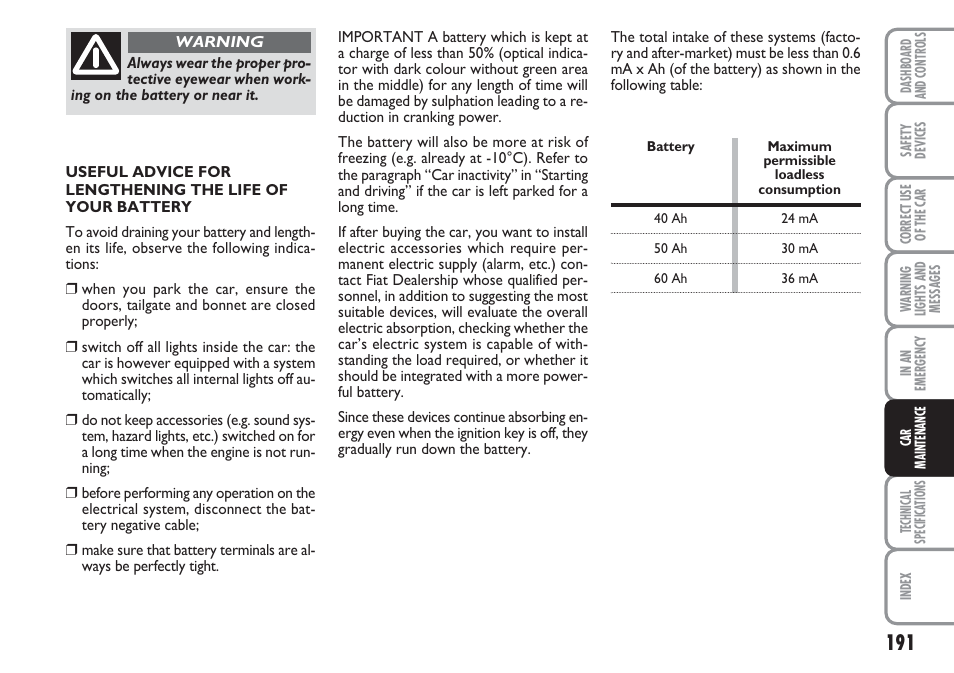 FIAT Linea User Manual | Page 192 / 230