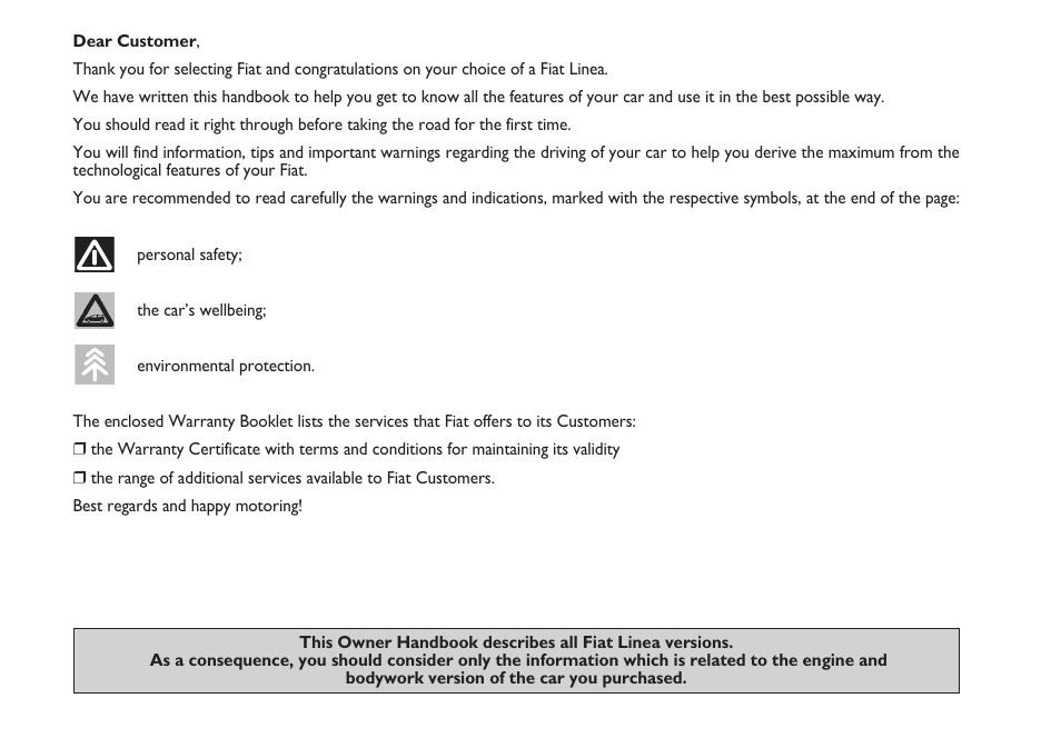 FIAT Linea User Manual | Page 2 / 230