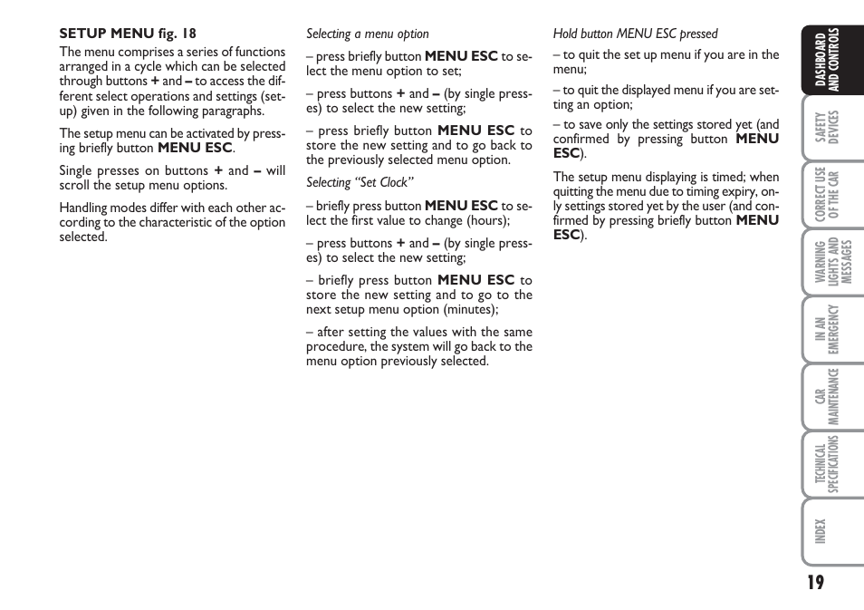 FIAT Linea User Manual | Page 20 / 230