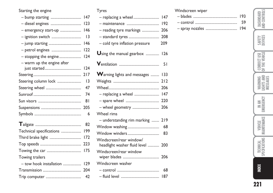 FIAT Linea User Manual | Page 222 / 230