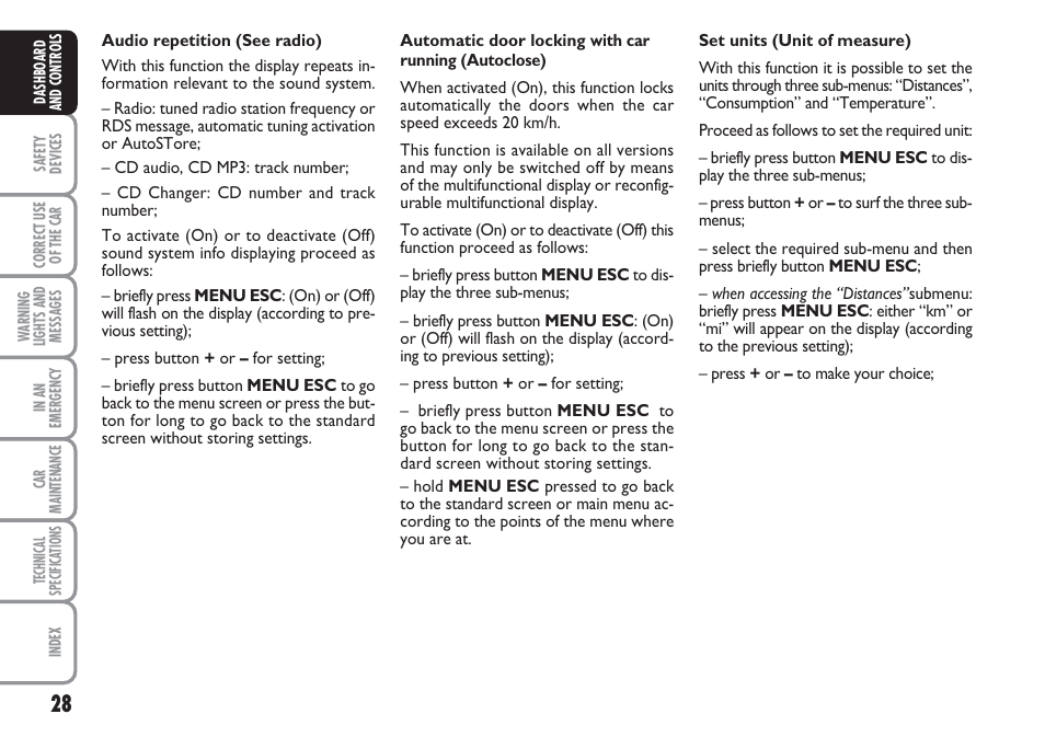 FIAT Linea User Manual | Page 29 / 230