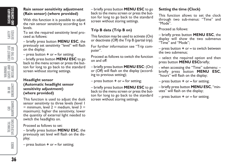 FIAT Linea User Manual | Page 37 / 230