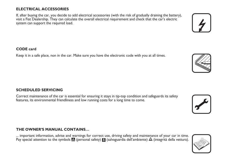 FIAT Linea User Manual | Page 4 / 230