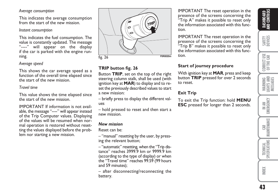 FIAT Linea User Manual | Page 44 / 230
