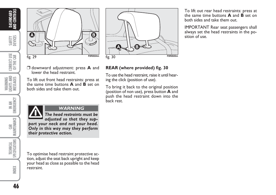 FIAT Linea User Manual | Page 47 / 230