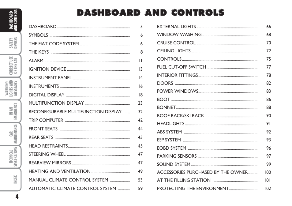 FIAT Linea User Manual | Page 5 / 230