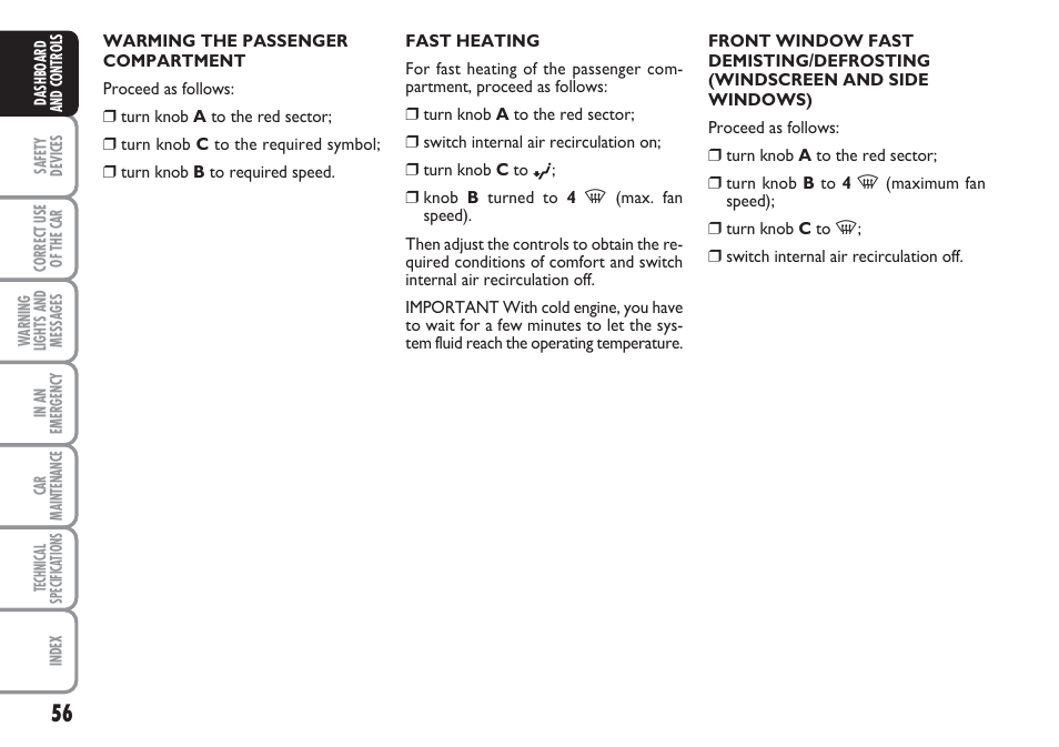 FIAT Linea User Manual | Page 57 / 230