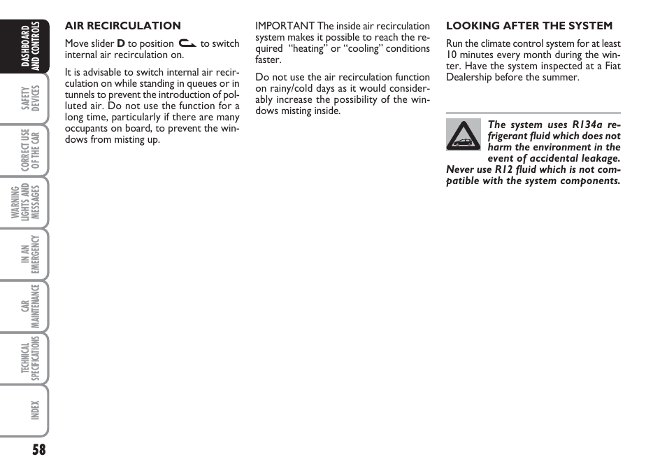 FIAT Linea User Manual | Page 59 / 230