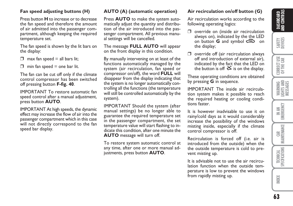 FIAT Linea User Manual | Page 64 / 230