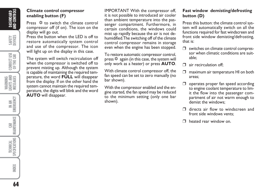 FIAT Linea User Manual | Page 65 / 230