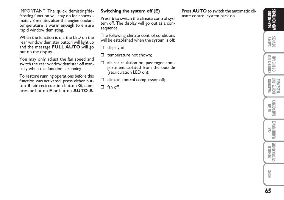 FIAT Linea User Manual | Page 66 / 230