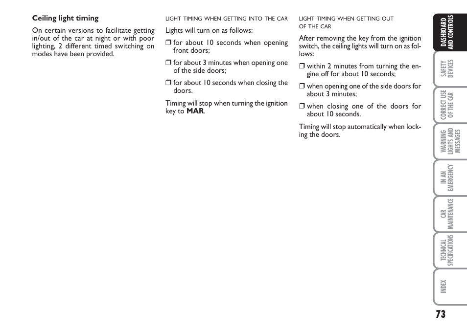 FIAT Linea User Manual | Page 74 / 230