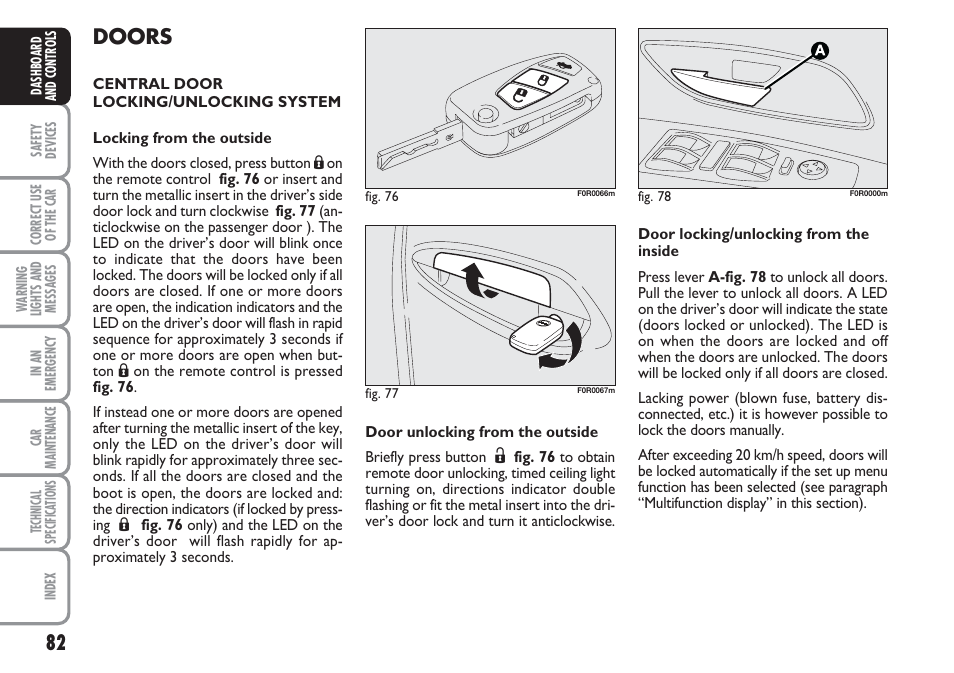 Doors | FIAT Linea User Manual | Page 83 / 230