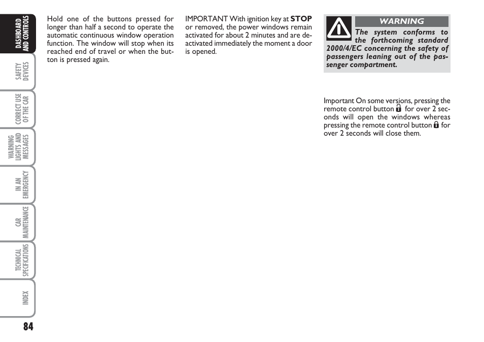 FIAT Linea User Manual | Page 85 / 230